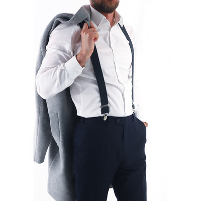 Подтяжки взрослые, ширина 3.5 см, цвет тёмно-серый