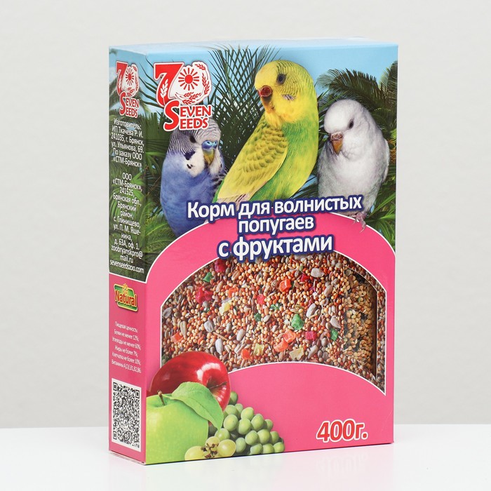 Корм Seven Seeds Special для волнистых попугаев, с фруктами, 400 г - Фото 1