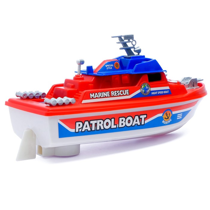 Катер «Патрульная лодка», работает от батареек, цвета МИКС. - фото 1902420763