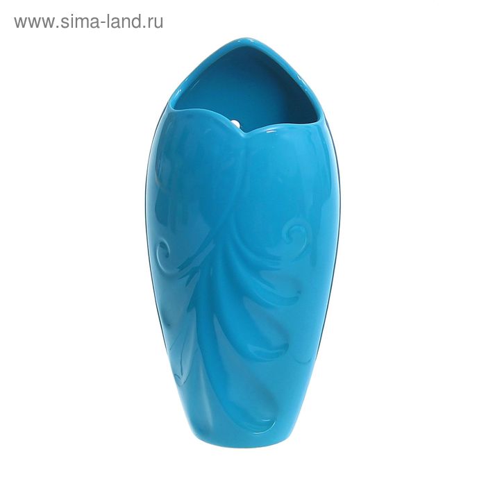 Ваза керамика настенная капля голубая 8,5*20 см - Фото 1