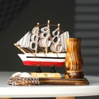 Карандашница дерево с моделью корабля «Парусник и сети», 6.5×14×11.5 см, МИКС - Фото 5