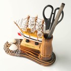 Карандашница дерево с моделью корабля «Парусник и сети», 6.5×14×11.5 см, МИКС - Фото 7