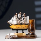 Карандашница дерево с моделью корабля «Парусник и сети», 6.5×14×11.5 см, МИКС - Фото 10