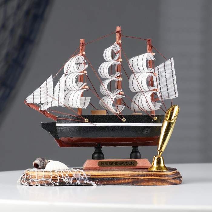 Декор настольный «Корабль мечты» с подставкой для ручки, микс, 6,5 х 13,5 х 14,5 см - Фото 1