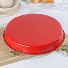 Форма для выпечки Доляна «Флёри. Круг», 36×4,5 см, керамическое покрытие, цвет красный - Фото 3