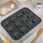 Форма для выпечки Доляна «Мишка», 25×27×3 см, 12 ячеек, антипригарное покрытие - Фото 1