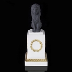 Статуэтка "Лев на пьедестале" черно-белая, 12 × 12 × 34 см - Фото 2