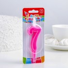 Свеча для торта цифра «Классика», 9.7 см, цифра 7 розовая - Фото 4