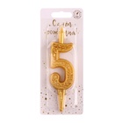 Свеча для торта «Цифра 5», 10.2 см - Фото 2