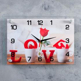 Часы-картина настенные, серия: Цветы, "Любовь", плавный ход, 25 х 35 см