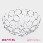Фруктовница Доляна «Ринго», 23×23×9.5 см, хромированная - Фото 1