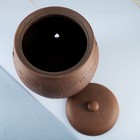 Банка для хранения чеснока Кунгурская керамика «С прорезью», 5 л, с отверстиями для вентиляции, молочение, коричневая - Фото 3