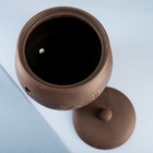 Банка для хранения Кунгурская керамика «Орнамент», 4 л, с отверстиями для вентиляции, молочение, коричневая - Фото 3