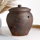 Банка для хранения Кунгурская керамика «Орнамент», 4 л, с отверстиями для вентиляции, молочение, коричневая - Фото 5