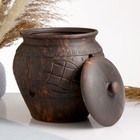 Банка для хранения Кунгурская керамика «Орнамент», 4 л, с отверстиями для вентиляции, молочение, коричневая - Фото 6