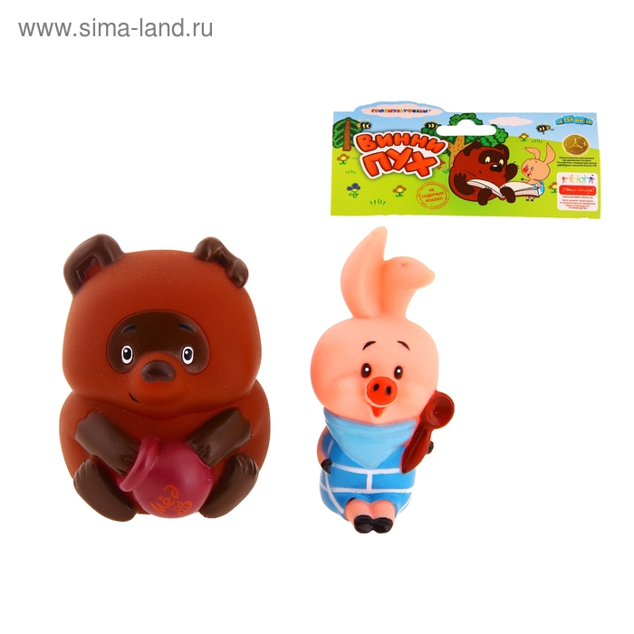 Набор резиновых игрушек "Винни Пух и Пятачок" - Фото 1