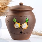 Банка для хранения лука Кунгурская керамика «Роспись», 5 л, с отверстиями для вентиляции, молочение, коричневая - Фото 4