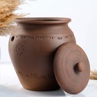 Банка для хранения лука Кунгурская керамика «Роспись», 5 л, с отверстиями для вентиляции, молочение, коричневая - Фото 6