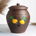 Банка для хранения лука Кунгурская керамика «Роспись», 5 л, с отверстиями для вентиляции, молочение, коричневая - Фото 8
