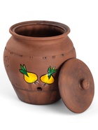 Банка для хранения лука Кунгурская керамика «Роспись», 5 л, с отверстиями для вентиляции, молочение, коричневая - Фото 2