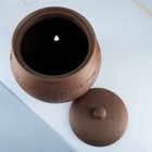 Банка для хранения чеснока Кунгурская керамика «С прорезью», 4 л, с отверстиями для вентиляции, молочение, коричневая - Фото 3