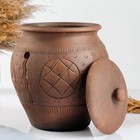 Банка для хранения лука Кунгурская керамика «Орнамент», 5 л, с отверстиями для вентиляции, молочение, коричневая - Фото 2