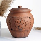 Банка для хранения лука Кунгурская керамика «Орнамент», 5 л, с отверстиями для вентиляции, молочение, коричневая - Фото 4