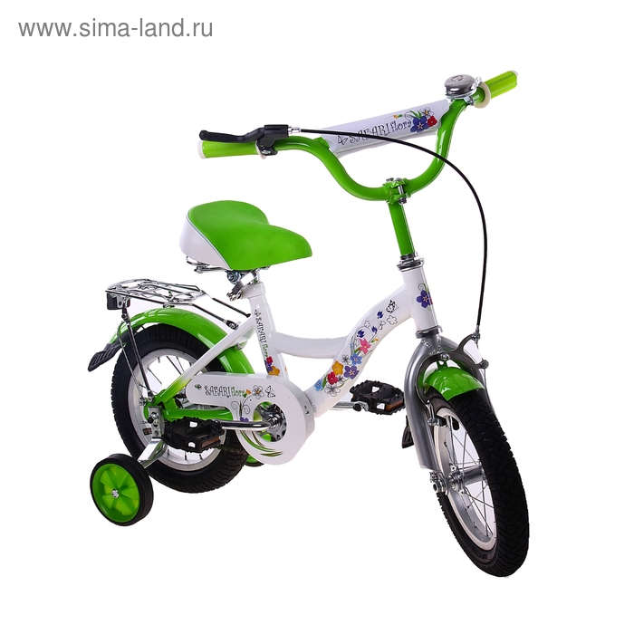 Велосипед 4 колеса детский. Детский велосипед Safari Flora. Велосипед 12" Safari Flora gt7880 2-х Кол, п/зад тормоз, зеленый..