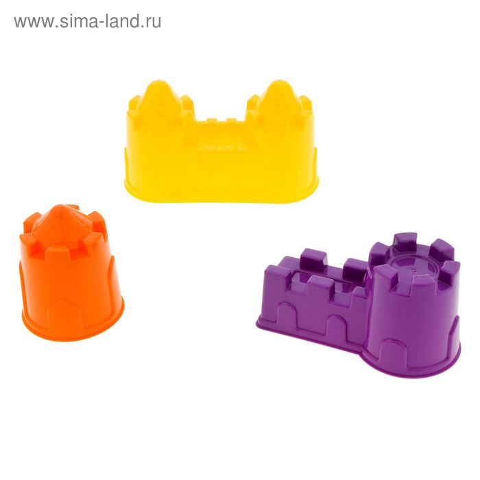 Набор песочный, 3 формочки, цвета МИКС - Фото 1