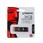 Флешка Kingston DataTraveler 101G2, 16 Гб, USB2.0, чт до 25 Мб/с,зап до 15 Мб/с,чёрно-серебр - Фото 2