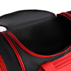 Сумка дорожная на молнии, с увеличением, 2 наружных кармана, длинный ремень, цвет чёрный/красный - Фото 4