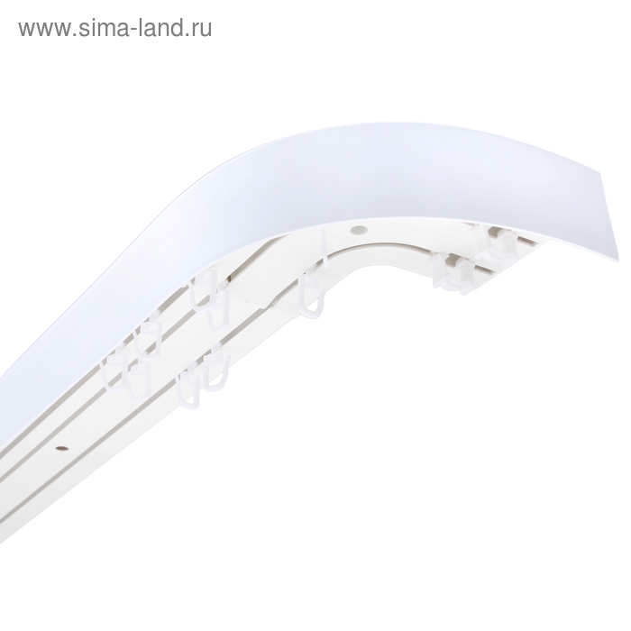 Карниз трёхрядный «Ультракомпакт», 200 см, с декоративной планкой, цвет белый - Фото 1