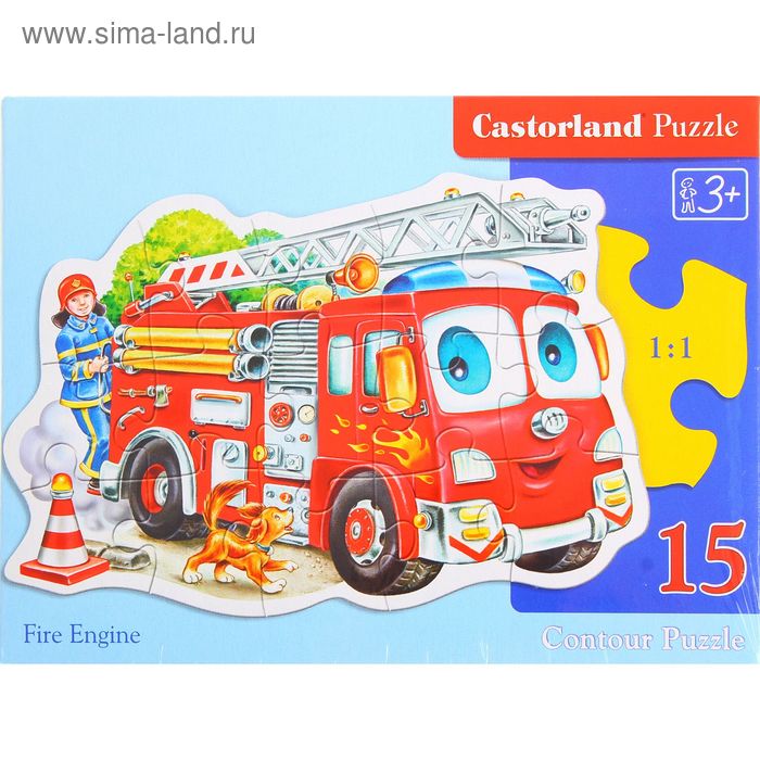 Пазлы "Пожарная машина", 15 элементов - Фото 1