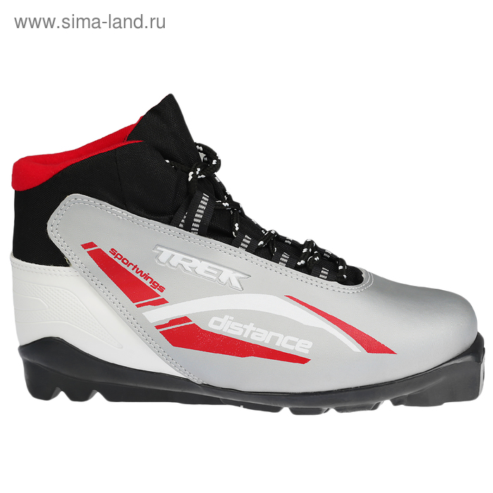 Ботинки лыжные TREK Distance SNS ИК, цвет серебристый, лого красный, размер 38