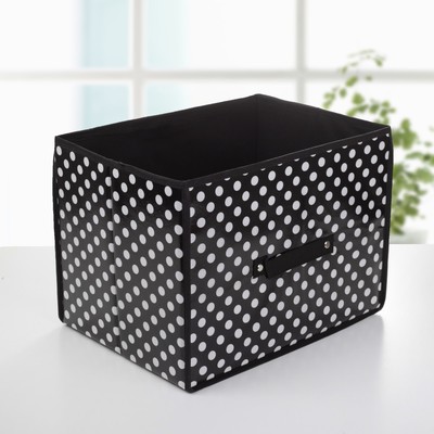 Короб стеллажный для хранения «Горошек», 37×27×27 см, цвет чёрно-белый