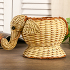 Кашпо плетеное "Слон" из папоротника10х10х18 см - Фото 1