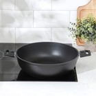 Сковорода KUKMARA «Традиция», d=30 см, h=8.5 см, съёмные ручки, антипригарное покрытие, алюминий, чёрная - Фото 6