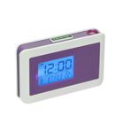 Часы проекционные, дата, календарь, температура, будильник, 2 АА, сиреневый - Фото 7