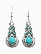 Серьги «Бирюзовый мир», коса, голубые в чернёном серебре - Фото 4