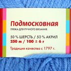 Пряжа "Подмосковная" 50% шерсть, 50% акрил 250м/100гр (0281, голубой) - Фото 3