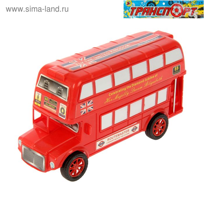 Автобус инерционный "Лондонский", цвета МИКС - Фото 1