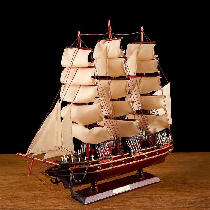 Корабль сувенирный средний «Трёхмачтовый», паруса бежевые, 49 х 42 х 8 см - фото 1898001539