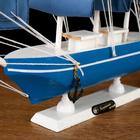 Корабль сувенирный средний «Алида», борта голубые с полосой, паруса голубые, 32х31,5х5,5 см - Фото 4