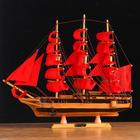 Корабль сувенирный средний «Ахиллес», паруса красные, 39х44х7 см - Фото 2
