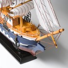 Корабль сувенирный большой «Рион», борта сине/чёрные, паруса бежевые с полосами, 50х44х10 см - Фото 10