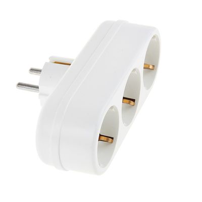 Разветвитель Toker 3L3, 16 А, трехместный, с з/к, белый