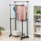 Вешалка - стойка напольная для одежды Доляна, телескопическая, 2 перекладины 80×43×90(160) см - Фото 1