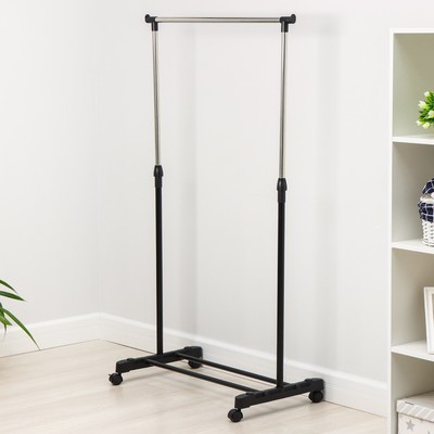 Вешалка напольная для одежды телескопическая Доляна, 1 перекладина, 80×43×90(160) см, цвет чёрный