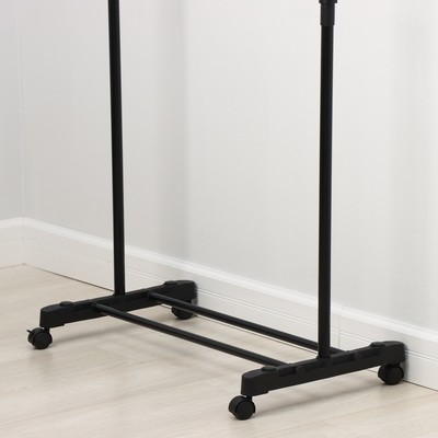 Вешалка напольная для одежды телескопическая Доляна, 1 перекладина, 80×43×90(160) см, цвет чёрный