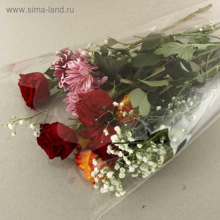 Пакет для цветов конус прозрачный - Фото 1